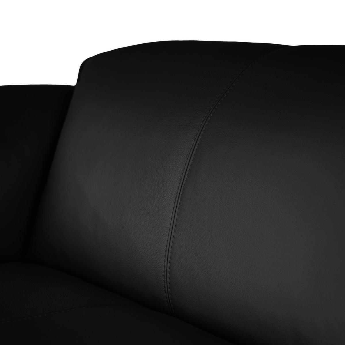 2-SITZER SOFA - Schwarz, Leder/Kunststoff (220/71/102cm) - home24