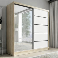 SCHWEBETÜRENSCHRANK 200 cm NERO 2 Farbe: Sonoma | weiß - Braun/Weiß, Holzwerkstoff (200/215/60cm) - A&J MöbelLand