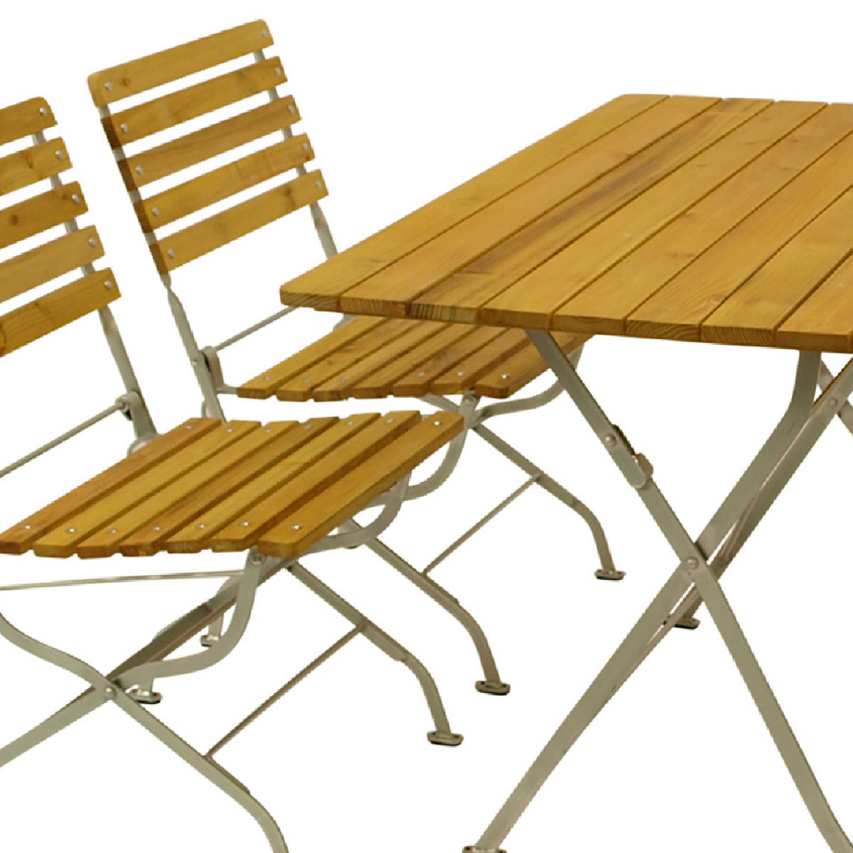 SITZGRUPPE Hobart Light - Garten-Garnitur 5-teilig, Flachstahl Robinienholz -Gestell verzinkt hellgrau - Grau, Holz - TPFGarden