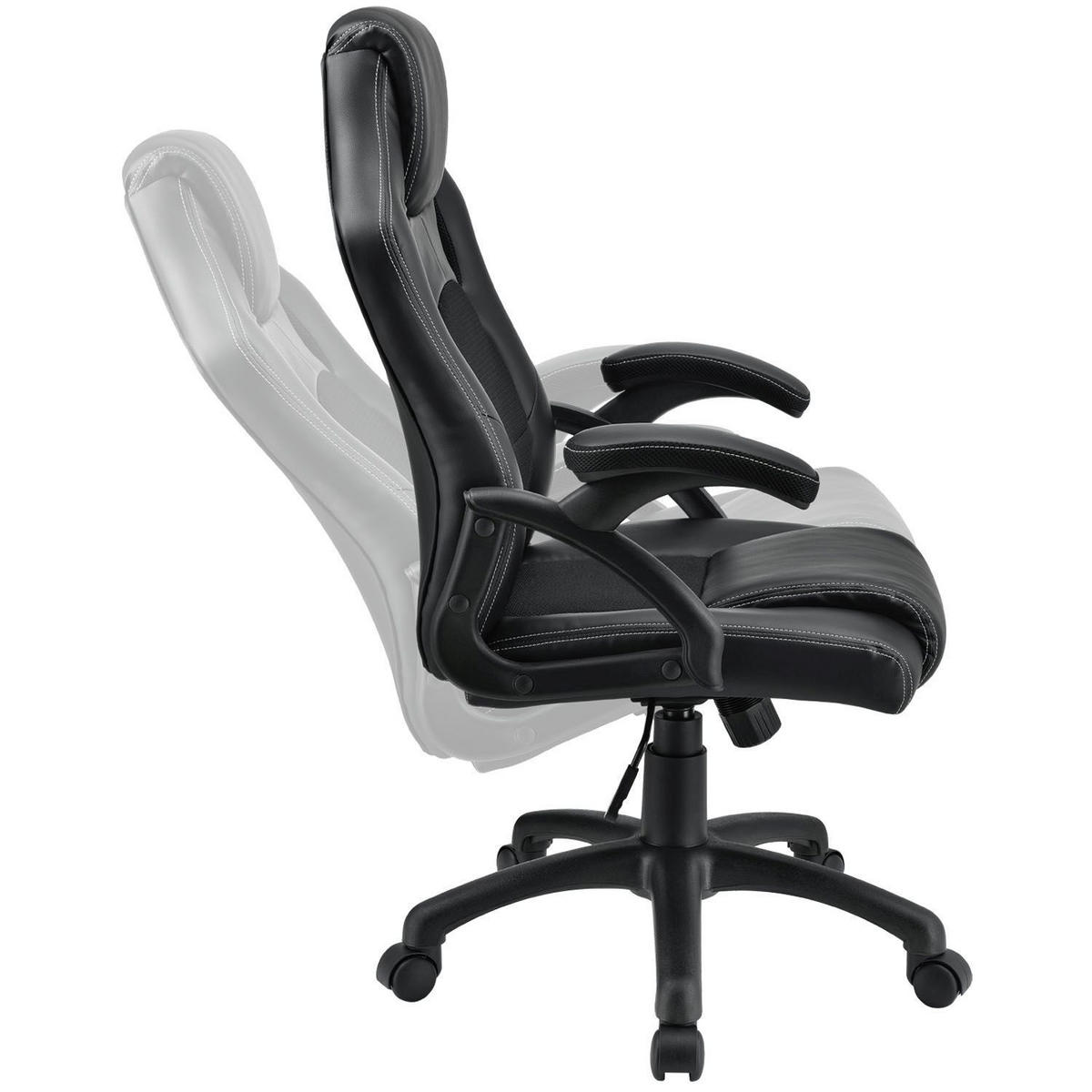 SCHREIBTISCHSTUHL Montreal Schwarz - Schwarz, Textil (47/111/52cm) - Juskys