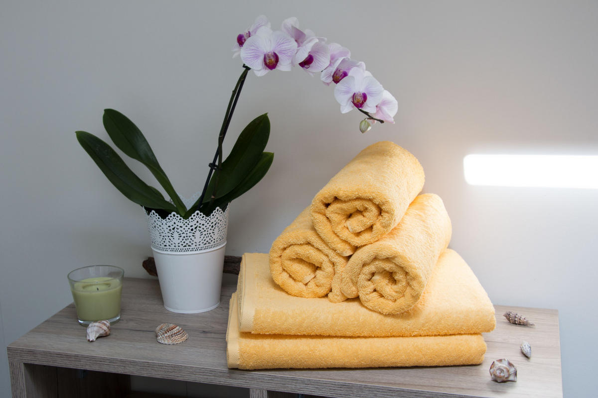 HANDTÜCHER, 6er-Set, 50x100 cm, 100% Baumwolle, Gelb - Gelb, Textil (50/100cm) - Zollner