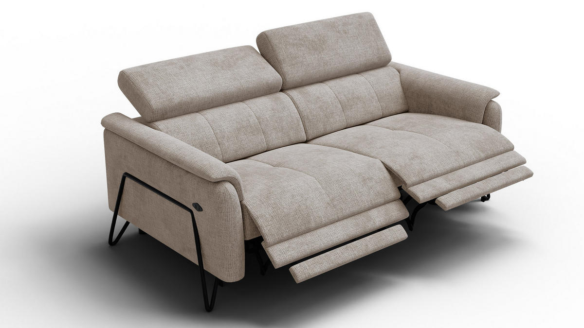 RELAXSOFA RODEN 3-Sitzer, beige - Beige, Holz/Textil (194/82/103cm) - Courtois Laville