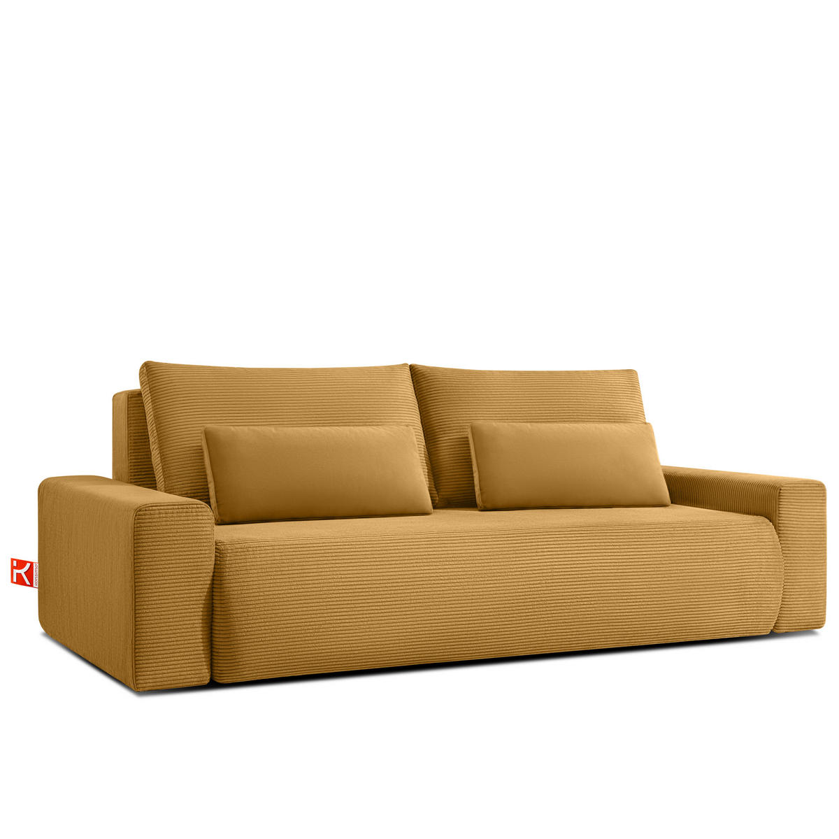 3-SITZER SCHLAFSOFA MOLLIS, Corduroy, Gelb - Gelb, Holz/Holzwerkstoff (250/93/108cm) - KONSIMO®