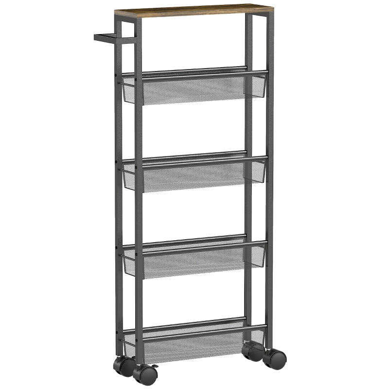 ComfortXL Servierwagen Schwarz 13x96.5x47 cm