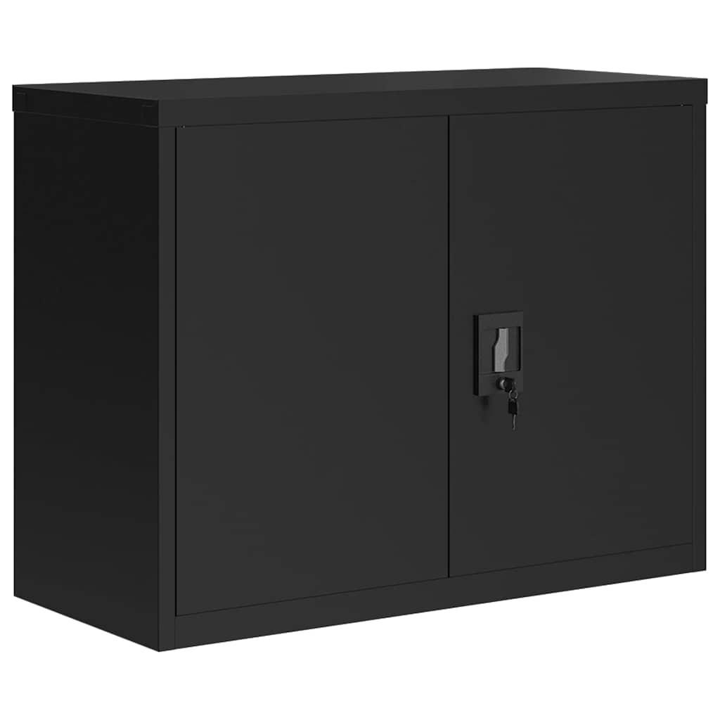 AKTENSCHRANK SCHWARZ 90X40X70 CM STAHL - Schwarz, Metall (40/70/90cm) - vidaXL