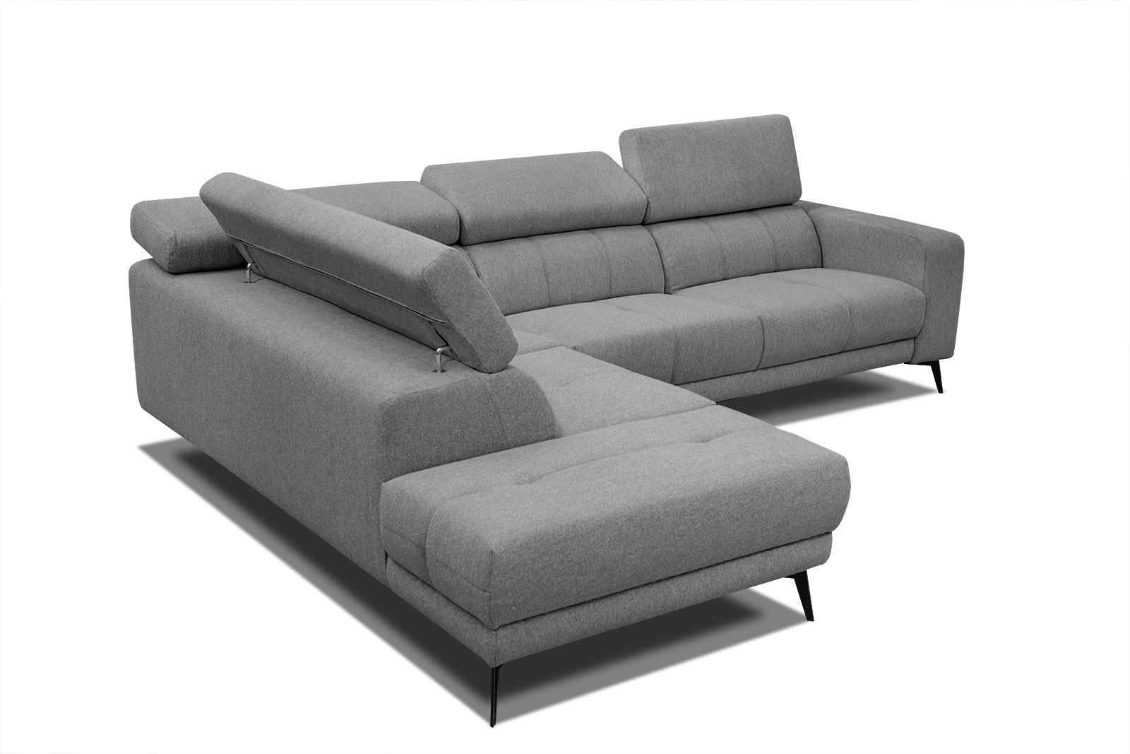 ECKSOFA MORELLO 5-Sitzer, grau - Schwarz/Grau, Holzwerkstoff/Textil (158/269cm) - Courtois Laville