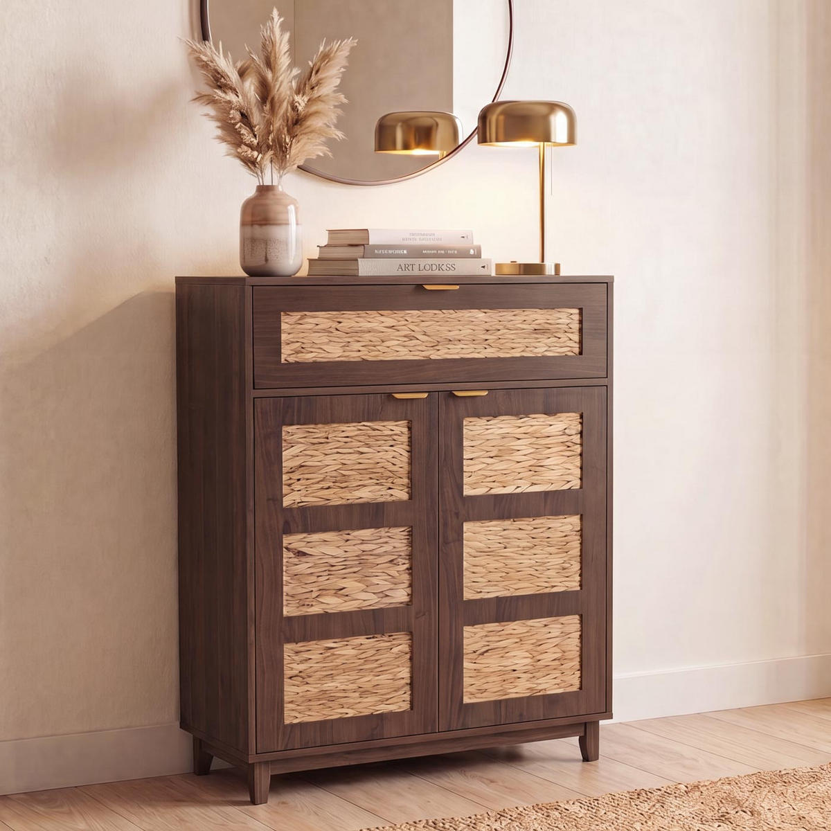 KOMMODE Walnuss Dekor - Walnussfarben, Holz (80/115/35cm) - MCW
