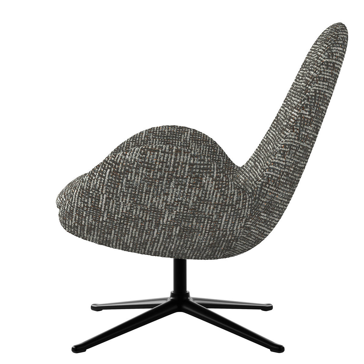 SESSEL - Schwarz/Grau, Textil/Metall (87/90/82cm) - home24