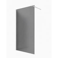 WALK-IN-DUSCHWAND 120 × 200 cm – Graues ESG-Sicherheitsglas – Weiß - Weiß, Glas (8/120/200cm) -  Glaswerk Westfalen