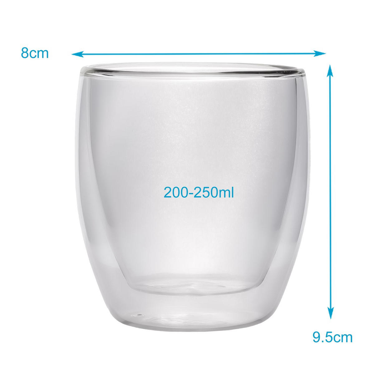 KAFFEEGLAS 250ml (4er-Set) - Transparent, Glas - Intirilife