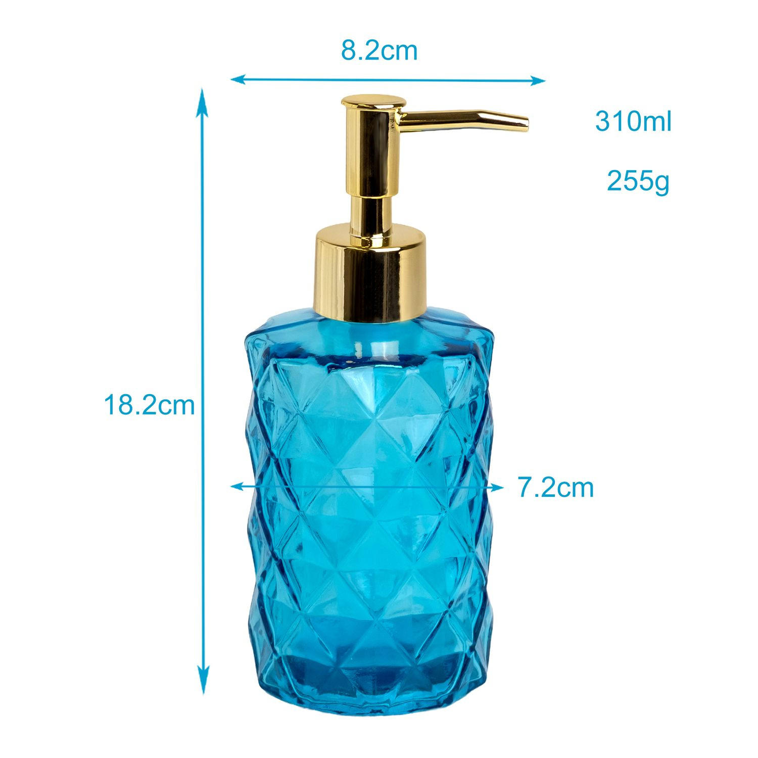 SEIFENSPENDER 310ml - Blau, Glas (7.2/18.2/8.2cm) - Intirilife