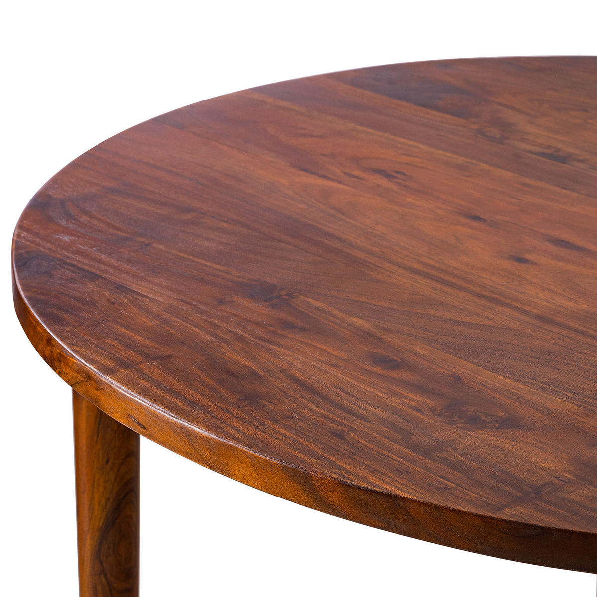 ESSTISCH - Akazie massiv / Metall - Akazie / Gold - Braun, Holz/Metall (110/110/76cm) - home24