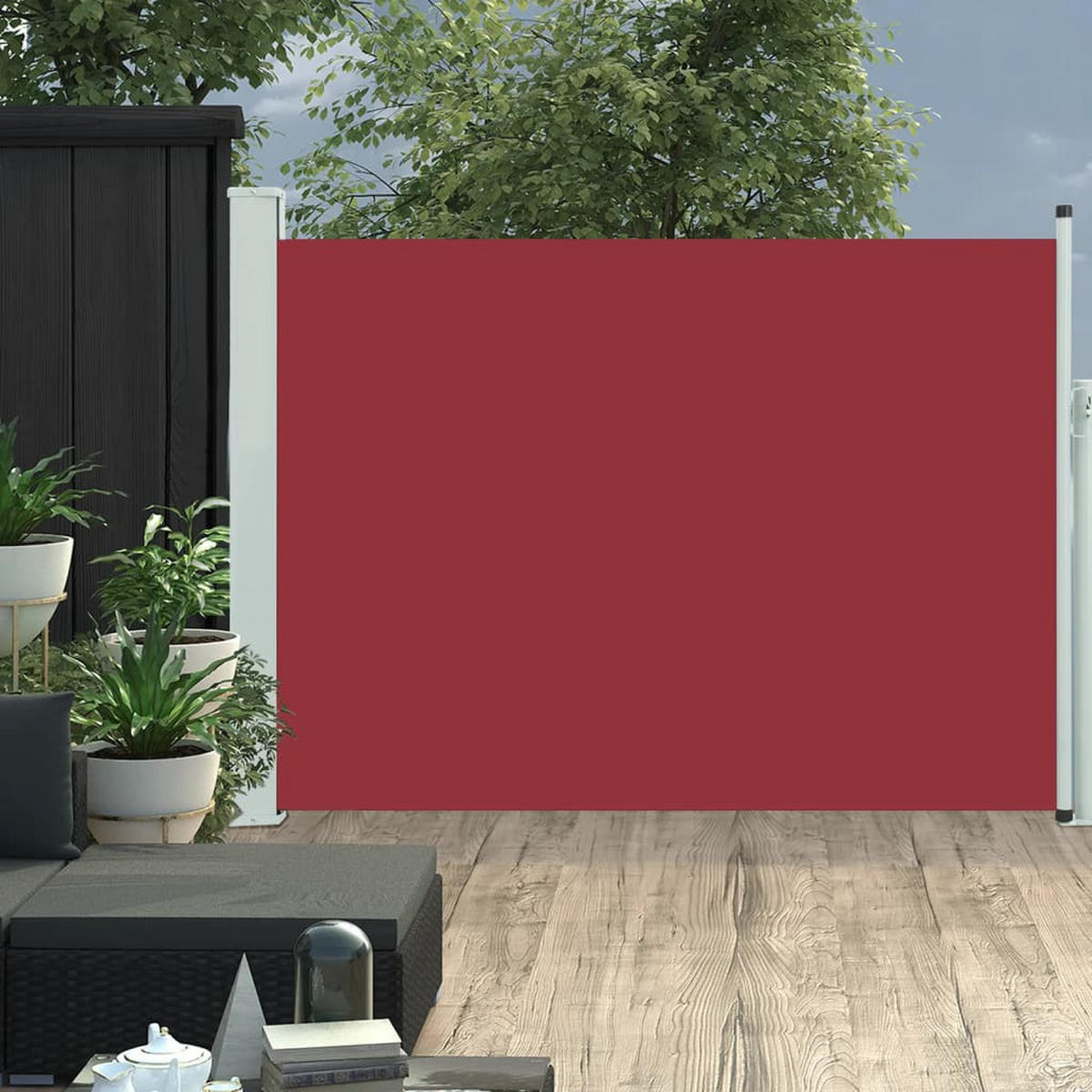 AUSZIEHBARE Seitenmarkise 120x500 cm Rot - Rot, Textil (500/120/500cm) - furnicato