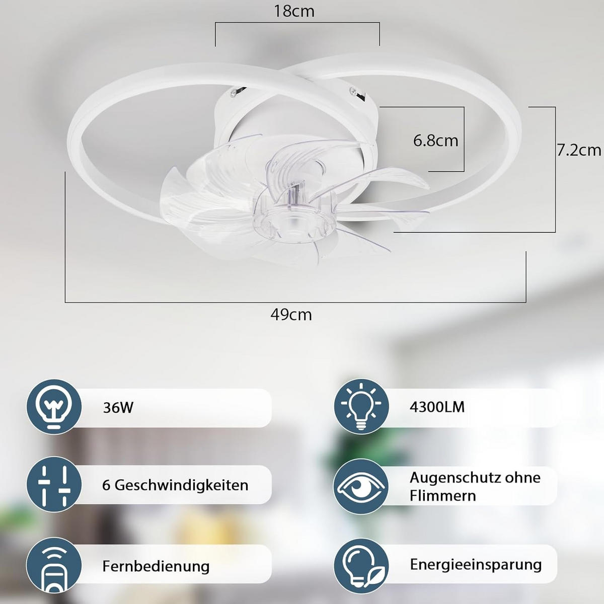 LED-DECKENLEUCHTE Yondis 33/33/16.5 cm - Weiß, Metall (33/33/16.5cm) - ZMH