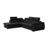 ECKSOFA mit Schlaffunktion & Bettkasten - Ecke Links - Stoff - Schwarz - FABIEN - Schwarz, Textil (221/271cm) - Vente-Unique