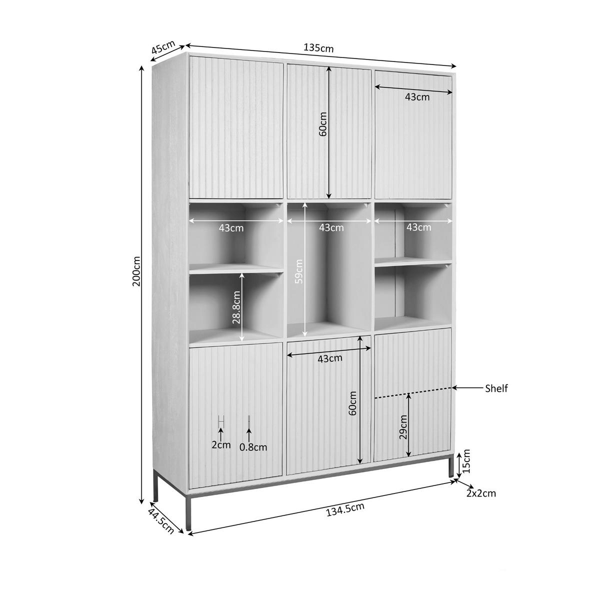 REGAL Madison Braun 45/135/200 cm - Braun, Holz (135/200/45cm) - Starfurn