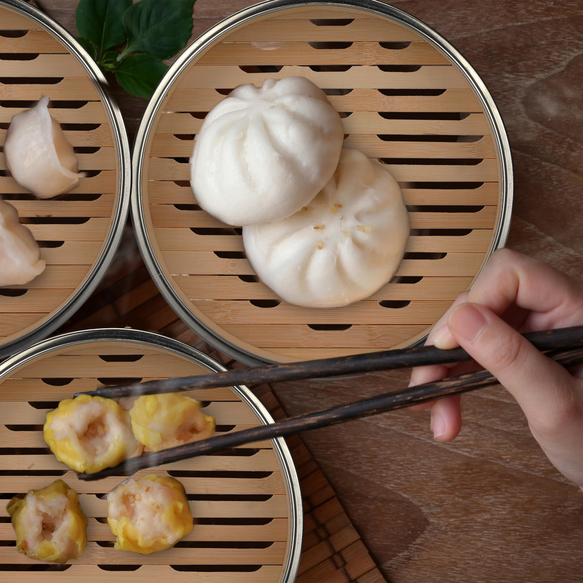 BAMBUS-DAMPFGARER - Hellbraun, Holz/Metall (25.5/25.5/15.5cm) - Relaxdays