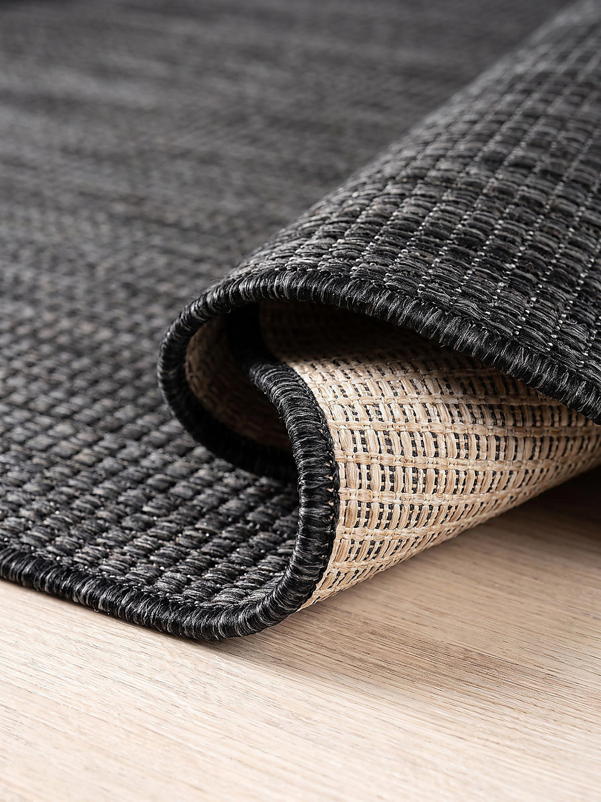 LÄUFER Outdoor, Fußbodenheizung-geeignet, VIGOLENO in Anthrazit, 80 x 150 cm - Anthrazit, Textil (80/150cm) - KADIMA DESIGN
