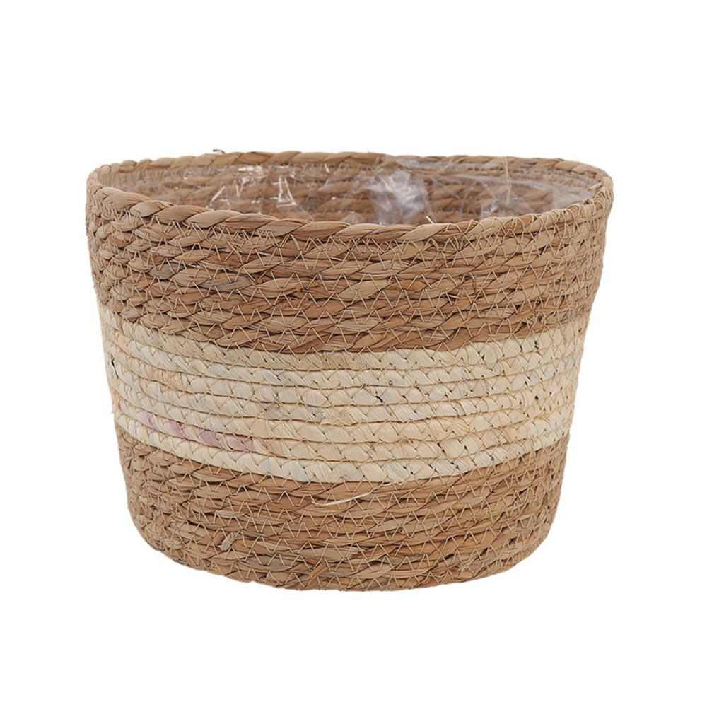 BLUMENTOPF, Geflochtenes Rattan, 19 × 13 cm, 2 Stück - Braun, Naturmaterialien (19/13cm) - Weltevree