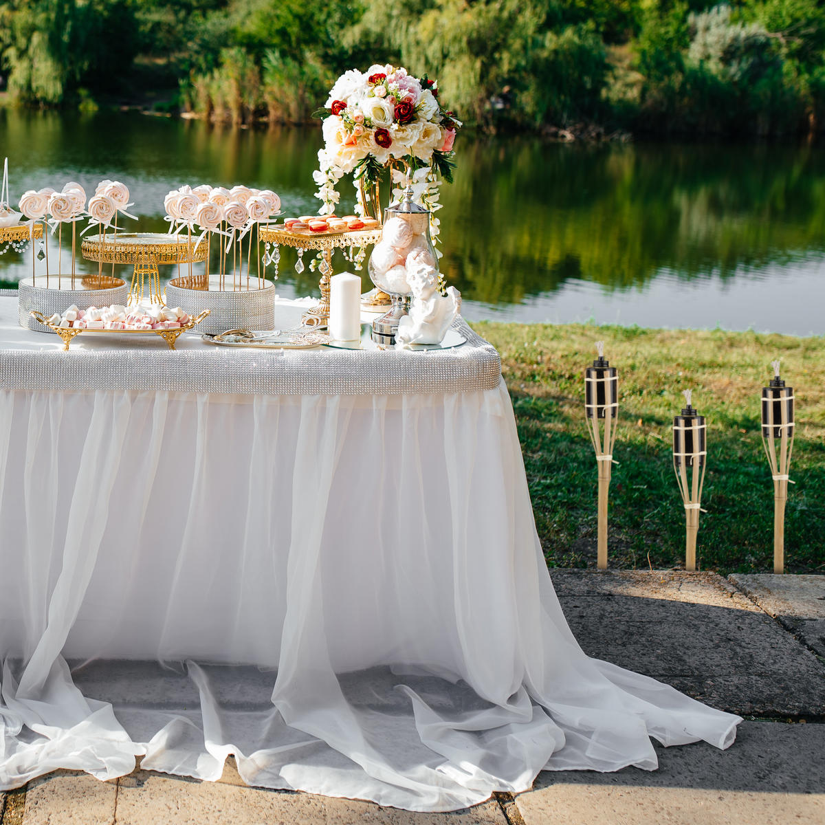 10XGARTENFACKEL - Hellbraun, Holz/Metall (50cm) - Relaxdays