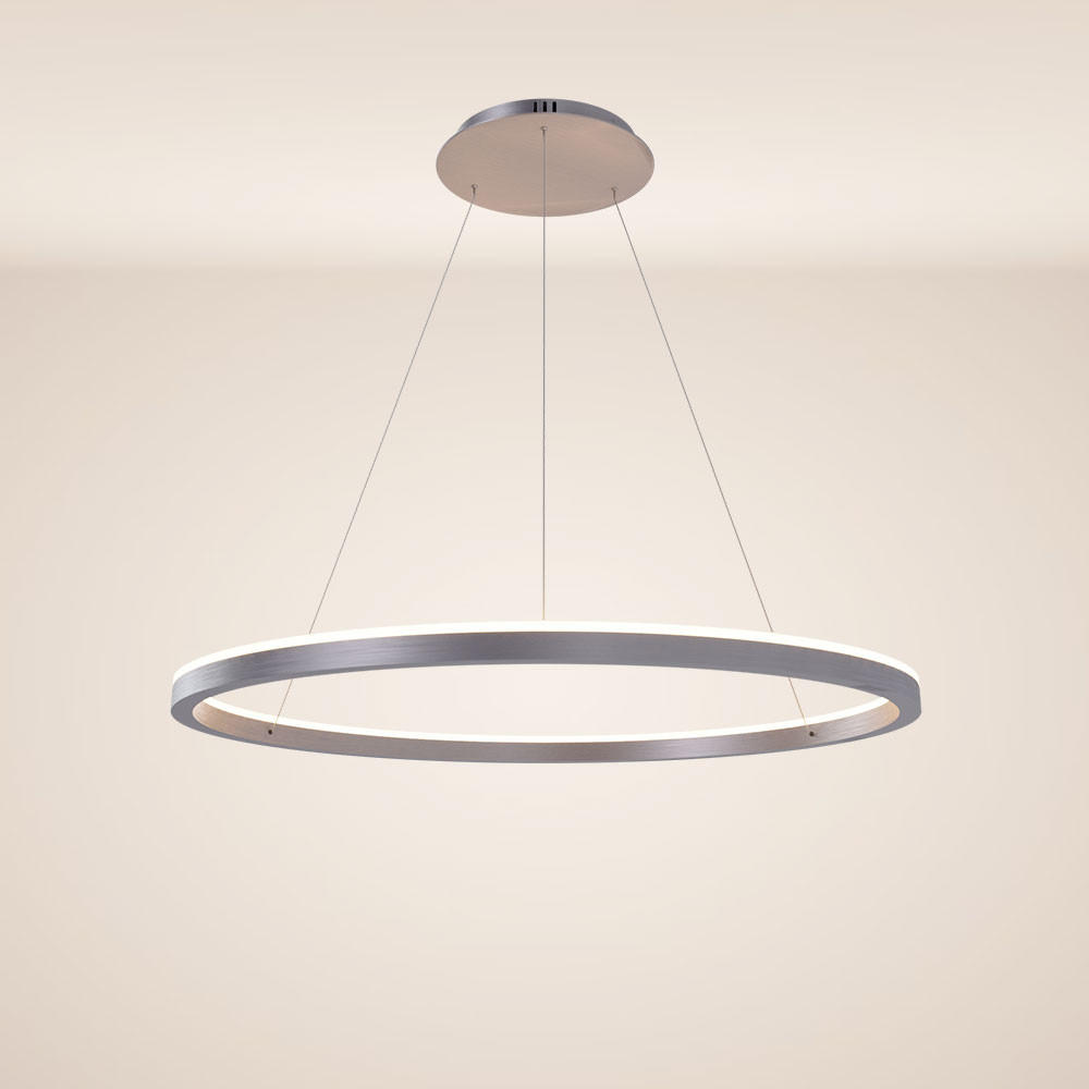 LED-HÄNGELAMPE Ring Aluminium Ø 100cm - Alufarben, Metall (100/100/3.3cm) - s.luce