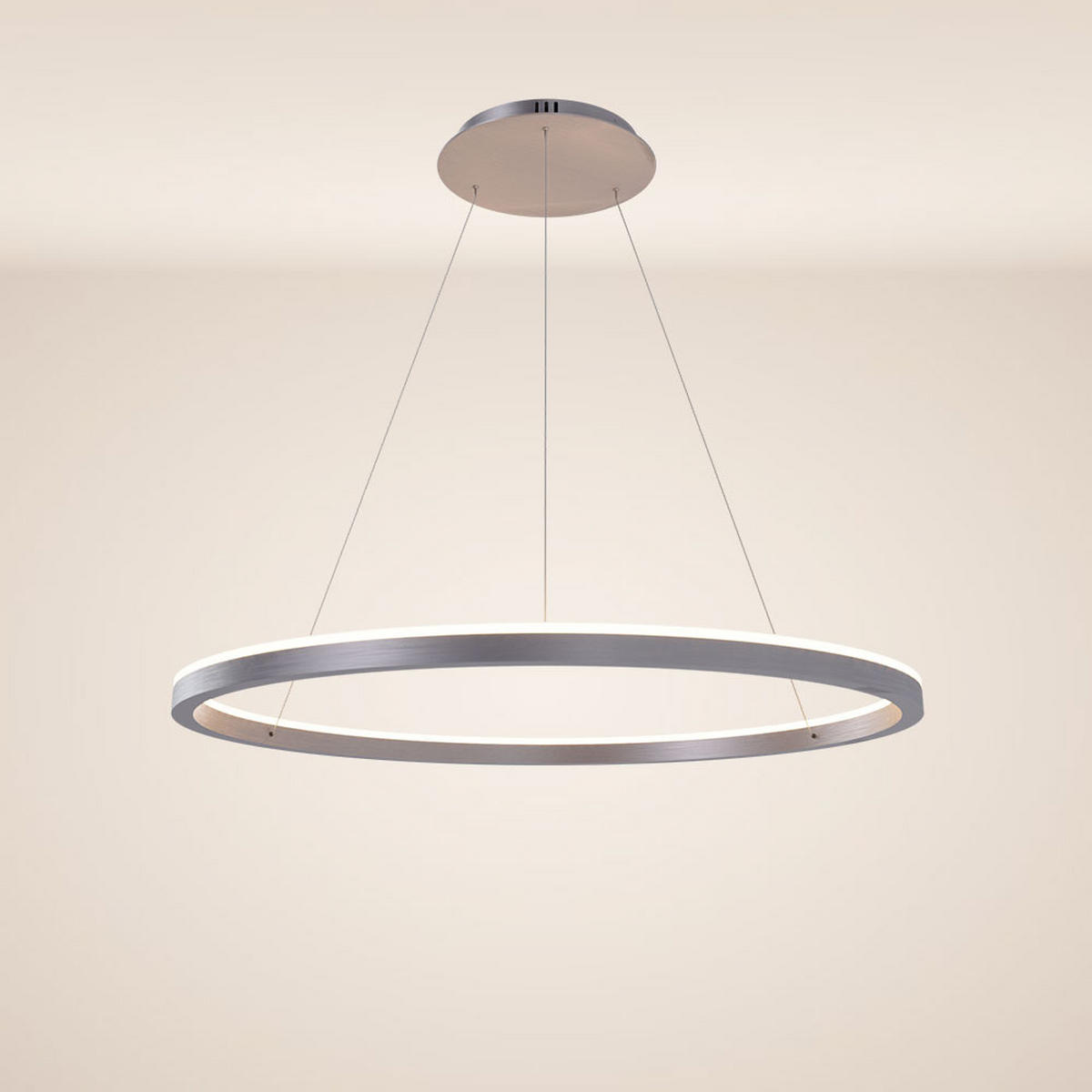 LED-HÄNGELAMPE Ring Aluminium Ø 100cm - Alufarben, Metall (100/100/3.3cm) - s.luce