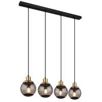 LED HÄNGELEUCHTE Metall Schwarz matt - Schwarz, Glas (75/15/110cm) - Globo Lighting