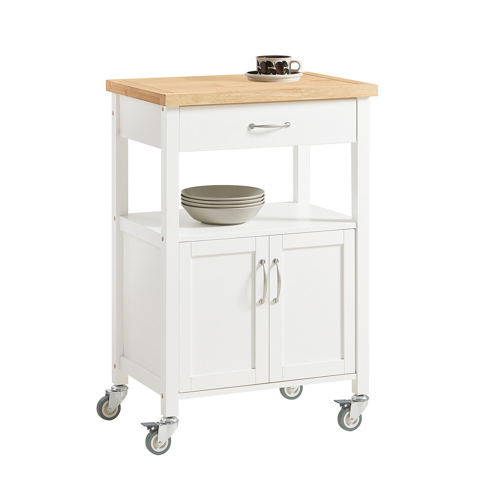 KÜCHENWAGEN Weiß - Weiß, Holzwerkstoff (60/90/45cm) - SoBuy