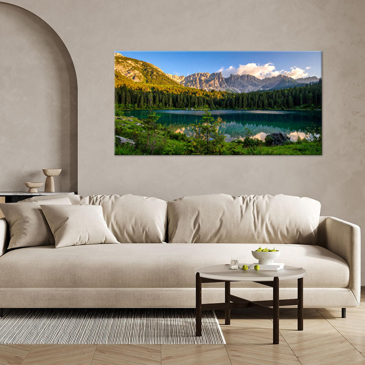 LEINWANDBILD Landschaften 120x60cm - Grün, Textil (120/60cm) - Feeby