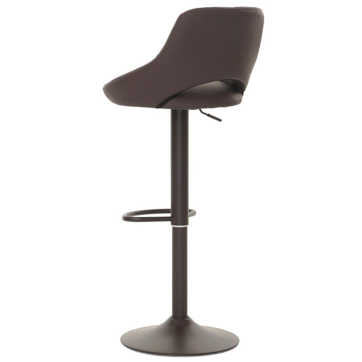 BARHOCKER 2er-Set gepolstert mit Lehne Sitzhöhe 60-82cm Fußablage drehbar Kunstleder Metall Braun - Braun, Kunststoff (47/107/44cm) - PROREGAL