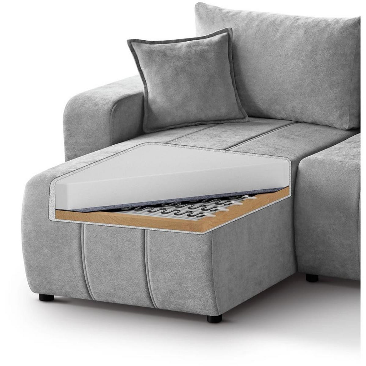 ECKSCHLAFSOFA Mori dunkelblau - Schwarz/Dunkelblau, Kunststoff/Textil (250/155cm) - Beautysofa