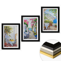 WANDBILDER 3er-Set - 20x30 cm Schwarzer Rahmen - Charmante Straßen, Pflanzen, Meer - Schwarz, Kunststoff (20/30cm) - ArtPrintCave