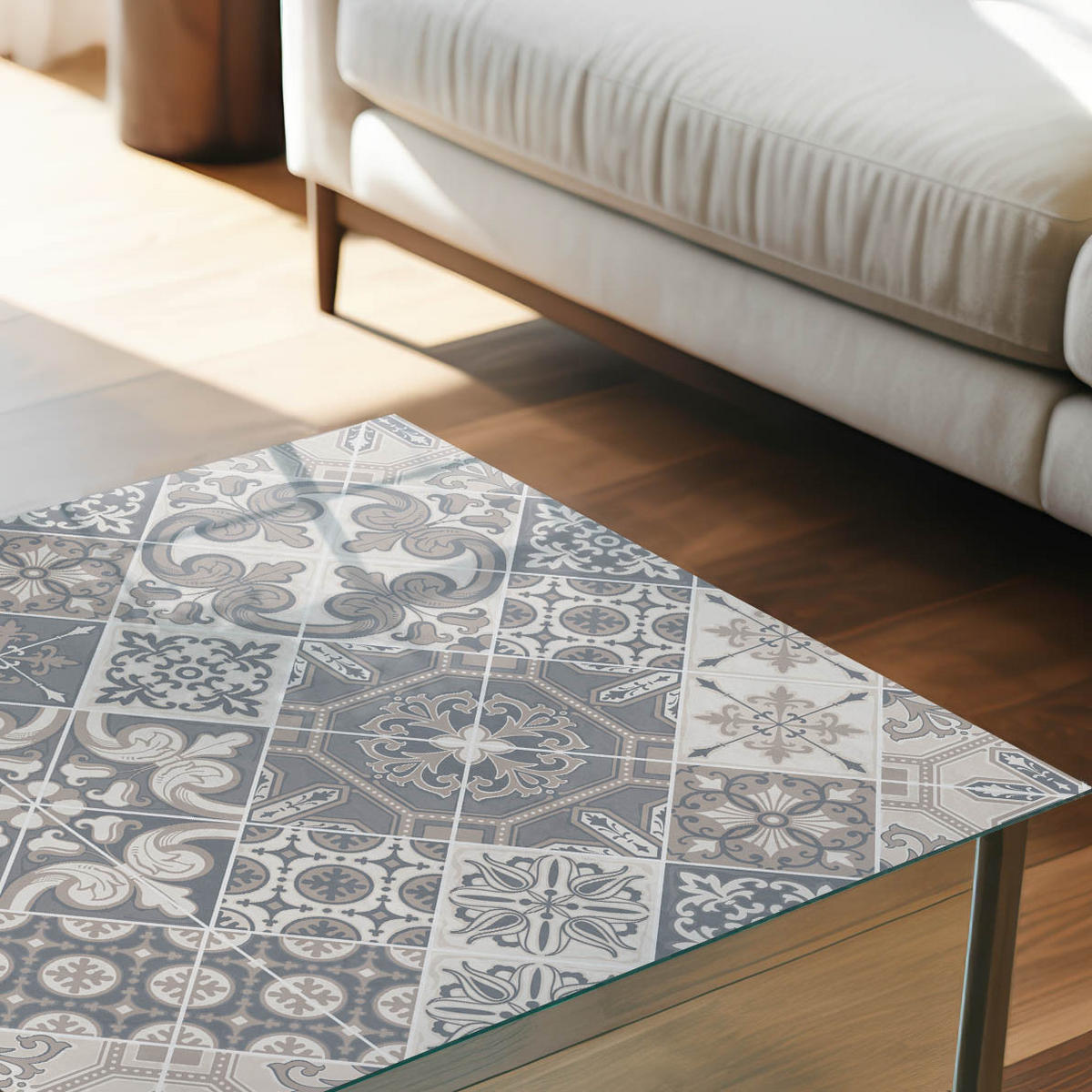 GLASPLATTE 80x60 cm – Ein raffiniertes Mosaik - Braun, Glas (0.4/80/60cm) - ArtPrintCave