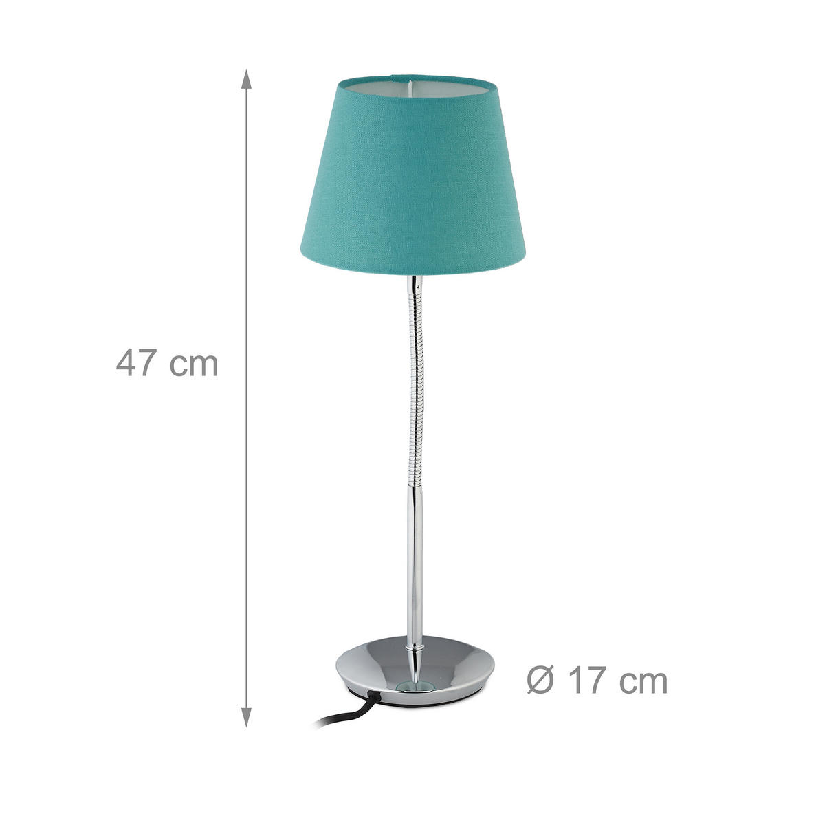 TISCHLAMPE - Multicolor, Textil/Metall (17/17/47cm) - Relaxdays