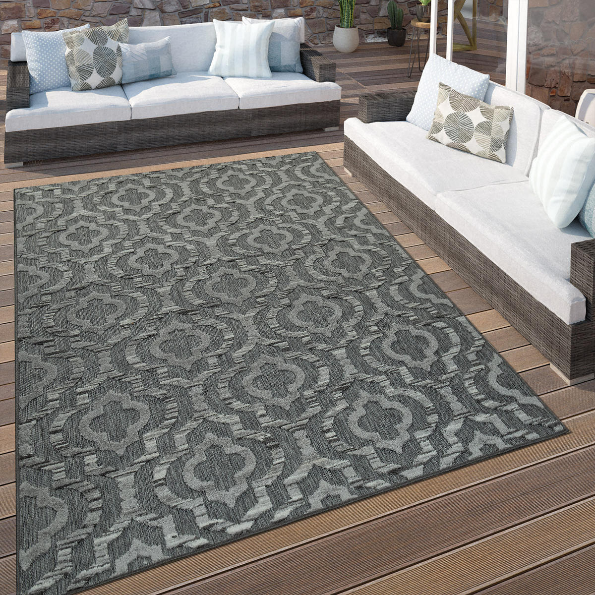 OUTDOORTEPPICH 120/170 cm Stilo 861 - Grau, Kunststoff (120/170cm) - Paco Home