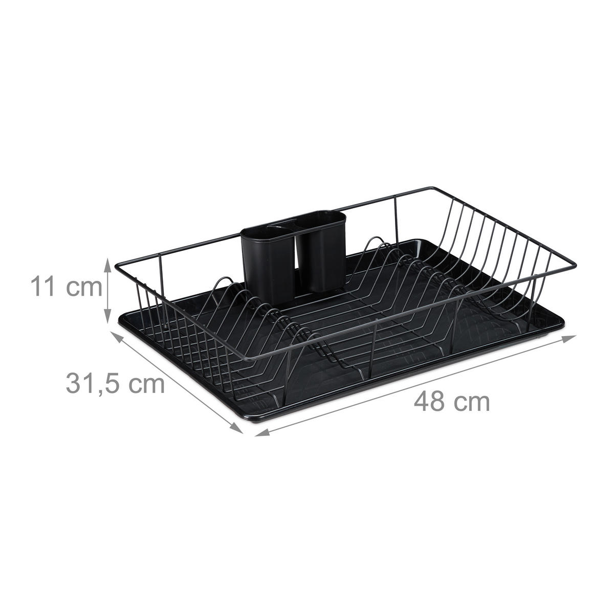 ABTROPFGESTELL - Schwarz, Kunststoff/Metall (48/11/31.5cm) - Relaxdays