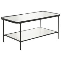 COUCHTISCH Transparent/Schwarz Blair - Transparent/Schwarz, Naturmaterialien (100/51/45cm) - Beliani