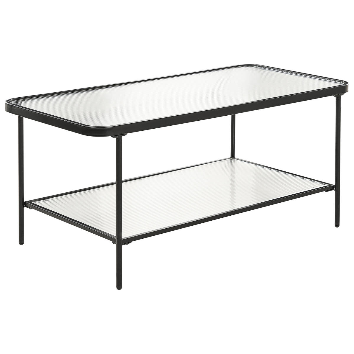 COUCHTISCH Transparent/Schwarz Blair - Transparent/Schwarz, Naturmaterialien (100/51/45cm) - Beliani