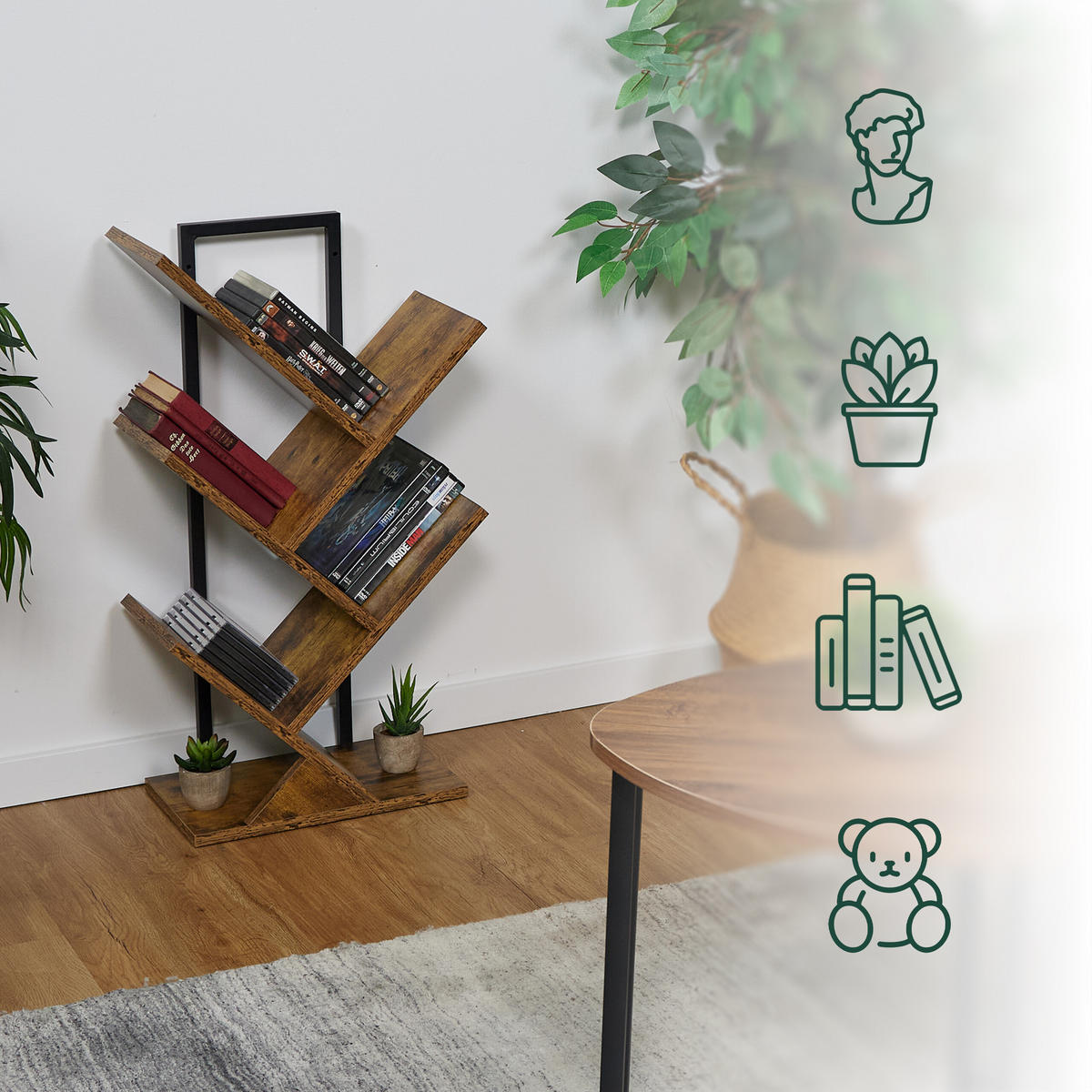 BÜCHERREGAL - Multicolor, Holzwerkstoff/Metall (40/71/21.5cm) - Relaxdays