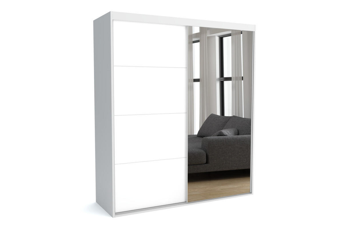 KLEIDERSCHRANK MAT A Weiß 180x60x205 cm - Weiß, Holzwerkstoff (180/205/60cm) - FURNLUX