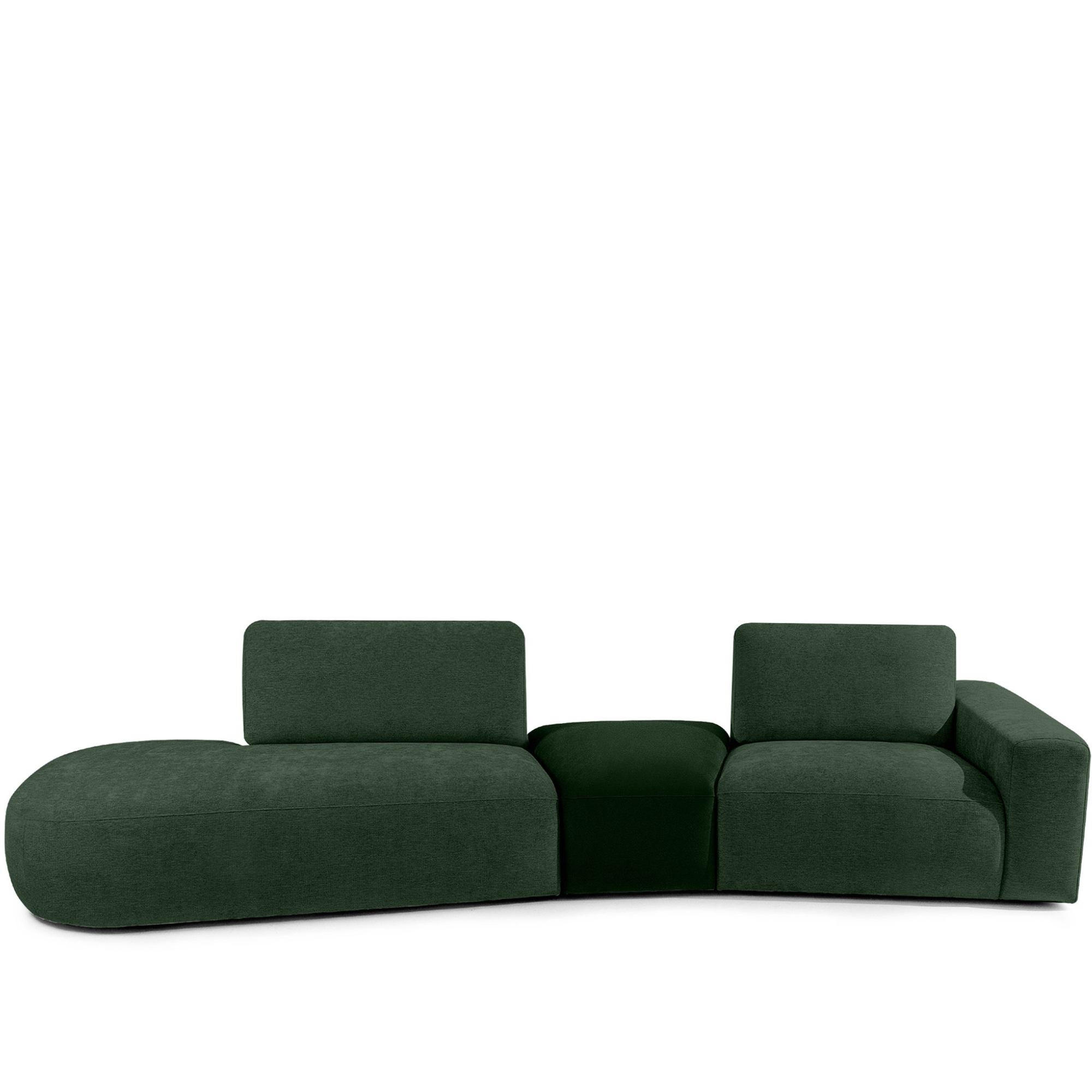4-SITZER ECKSOFA ZUCCO Chenille links, Dunkelgrün - Dunkelgrün, Textil (350/84/105cm) - KONSIMO®