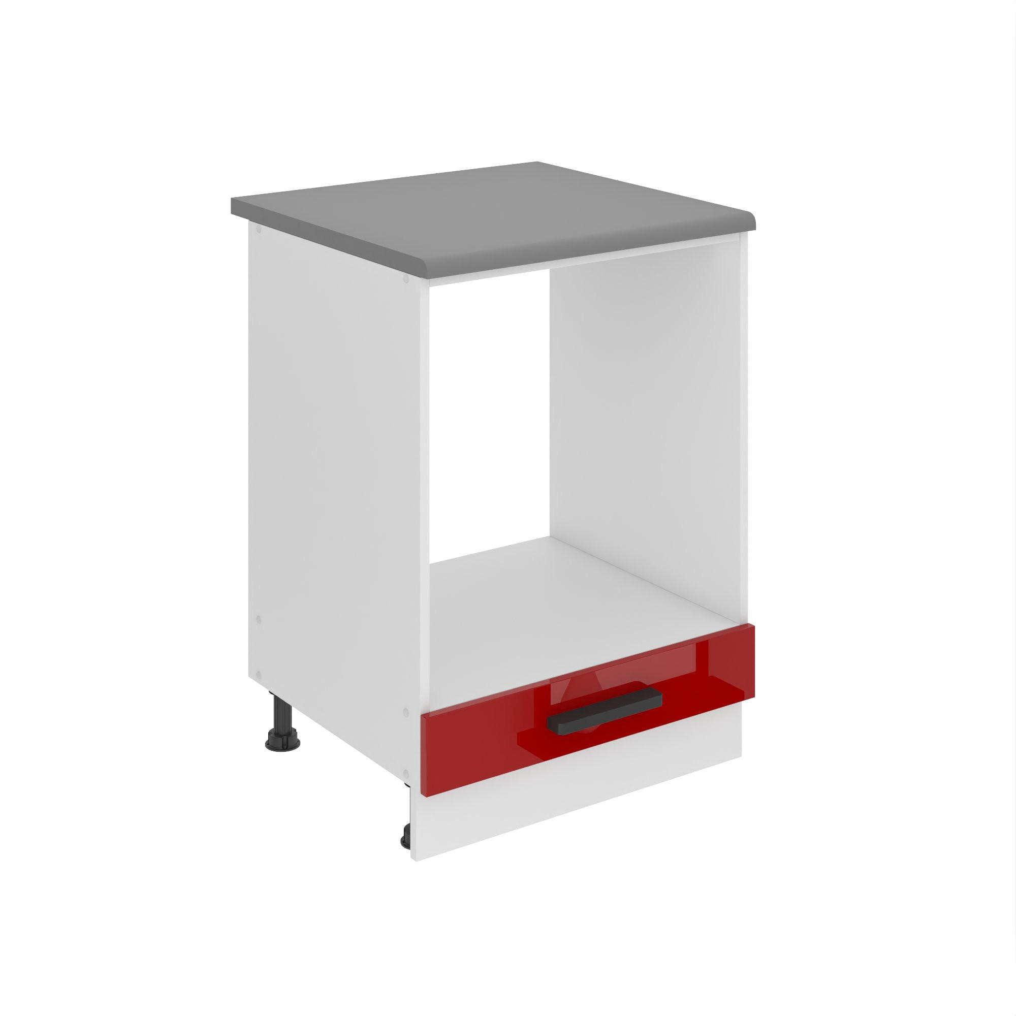KÜCHENUNTERSCHRANK 60 cm SDP mit Arbeitsplatte, ohne Tür, Rot - Rot/Grau, Holz (60/85/51.6cm) - B BELINI GROUP