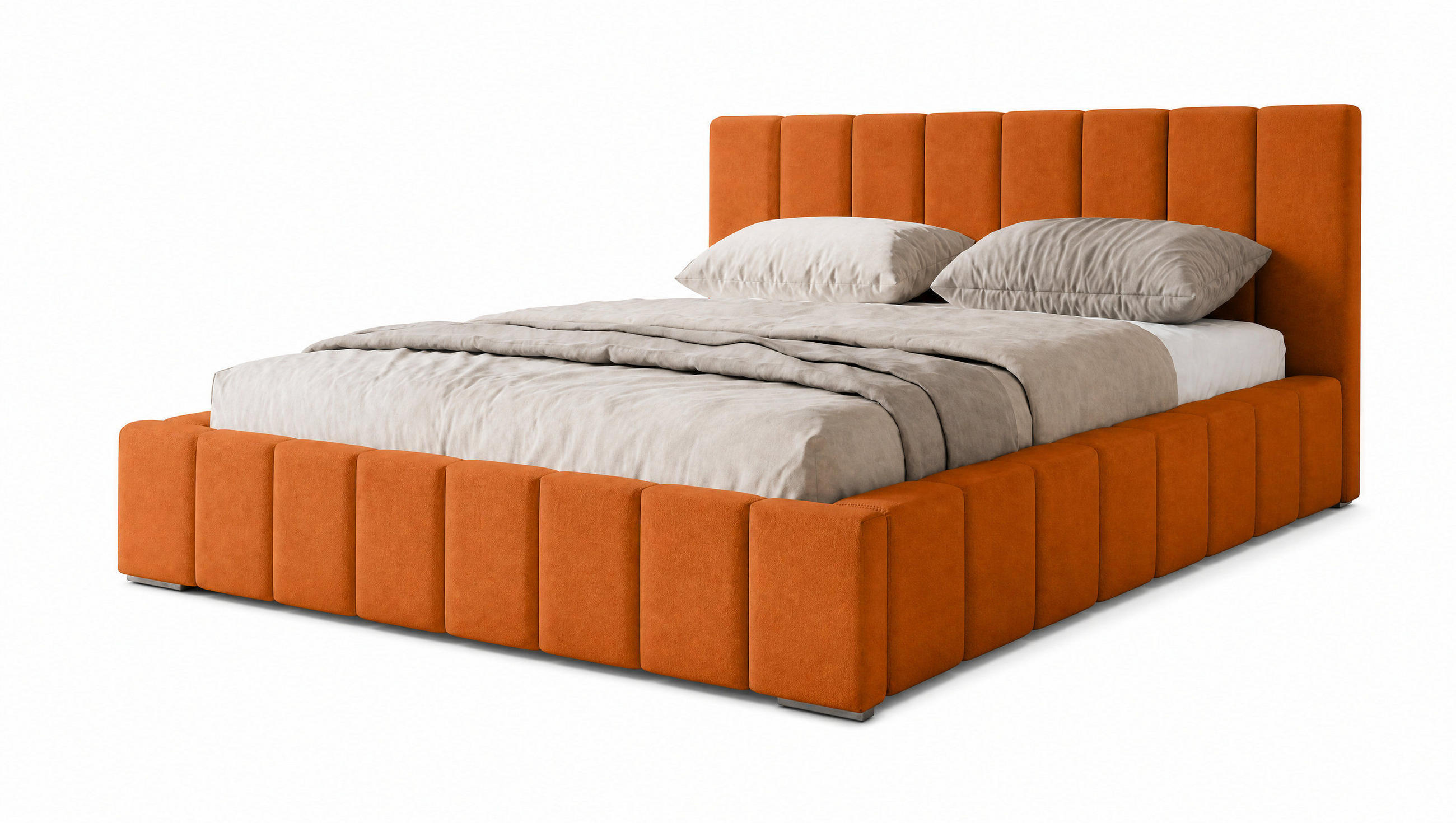 MARPUR Polsterbett MENOS 120x200 cm mit Bettkasten und Lattenrost, Veloursstoff Gelb - Chromfarben/Gelb, Holz/Holzwerkstoff (120/200cm) - Marpur