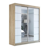 SCHWEBETÜRENSCHRANK 180 cm KOMFORT Farbe:Sonoma,weiß - Braun/Weiß, Holzwerkstoff (180/215/59.5cm) - A&J MöbelLand