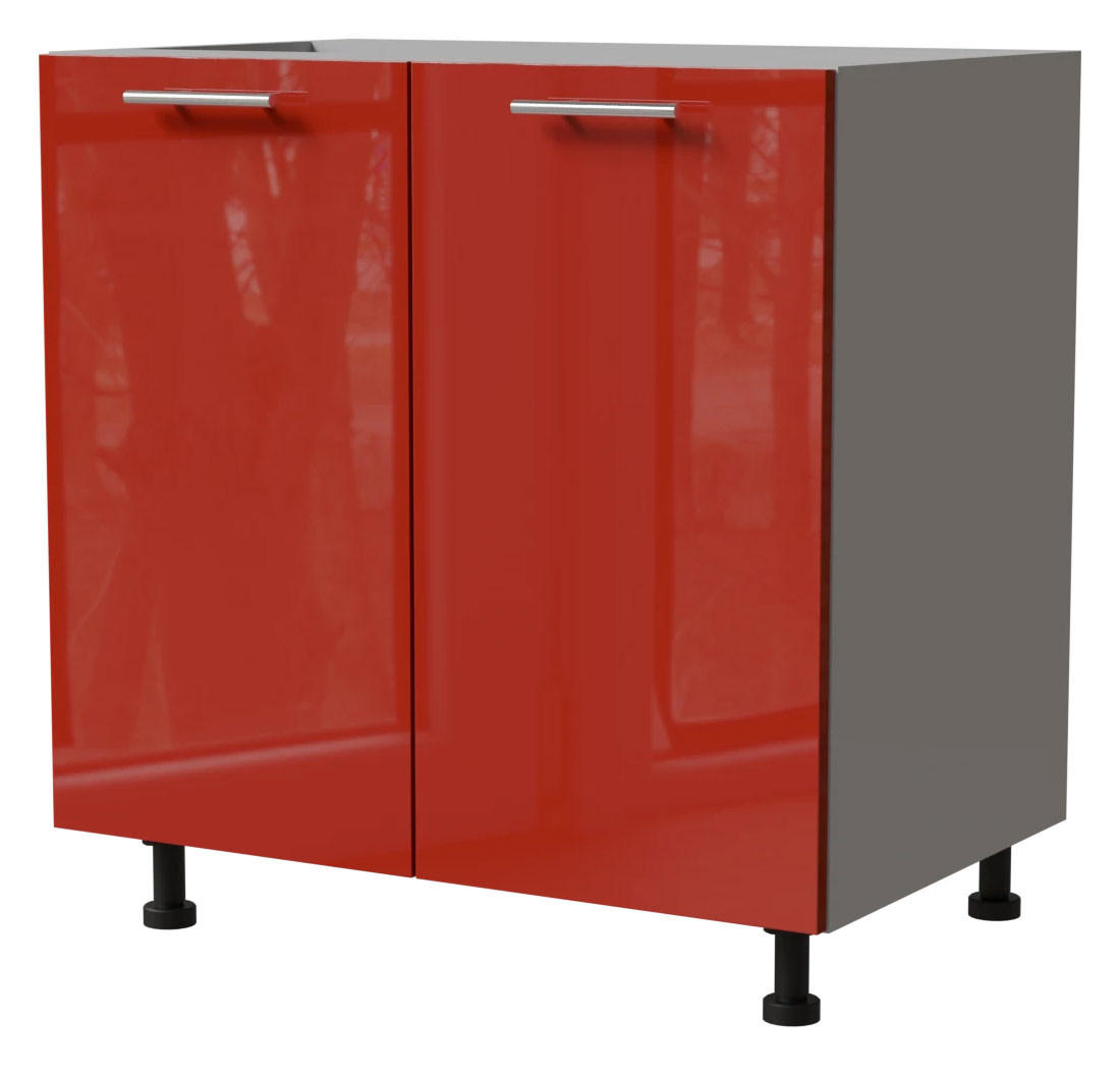 Feldmann-Wohnen Unterschrank Rot, Grau 80x82x50 cm