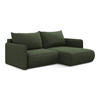 ECKSOFA mit Schlaffunktion Strukturstoff Stoff Grün - Schwarz/Olivgrün, Kunststoff/Textil (207/148cm) - Makamii
