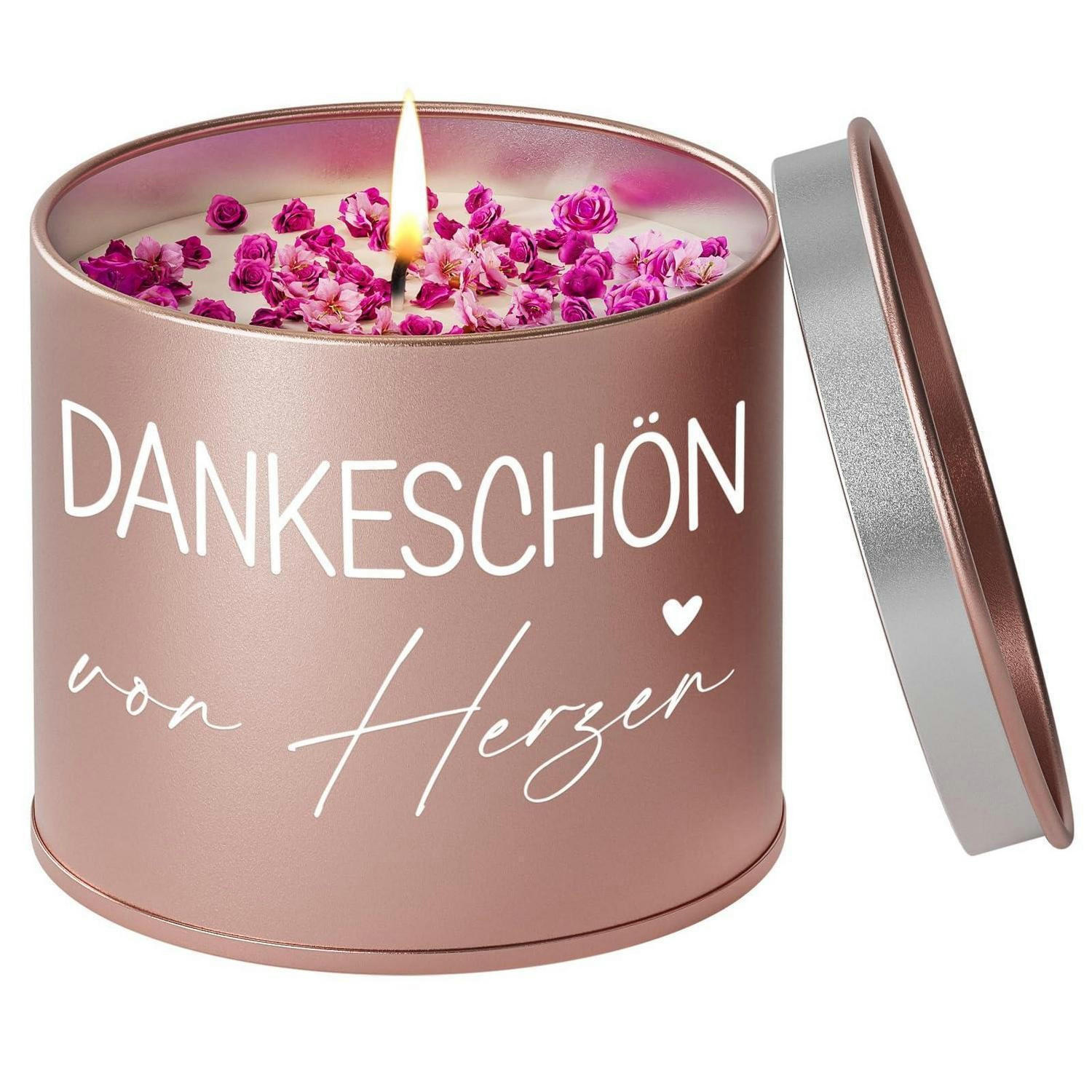 DUFTKERZE Lavendel 9OZ Roségold 50 Stunden Brenndauer - Goldfarben, Metall (7.5cm)