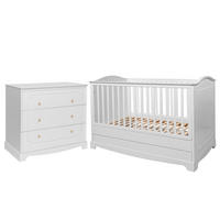 POKOJ PRO MIMINKO 2DÍLNÝ Royal Bílá - bílá, kompozitní dřevo (78/97/149cm) - Petits-meubles