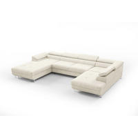 WOHNLANDSCHAFT Gianluca - Beige, Holzwerkstoff/Textil (205/90/345cm) - Fun Möbel