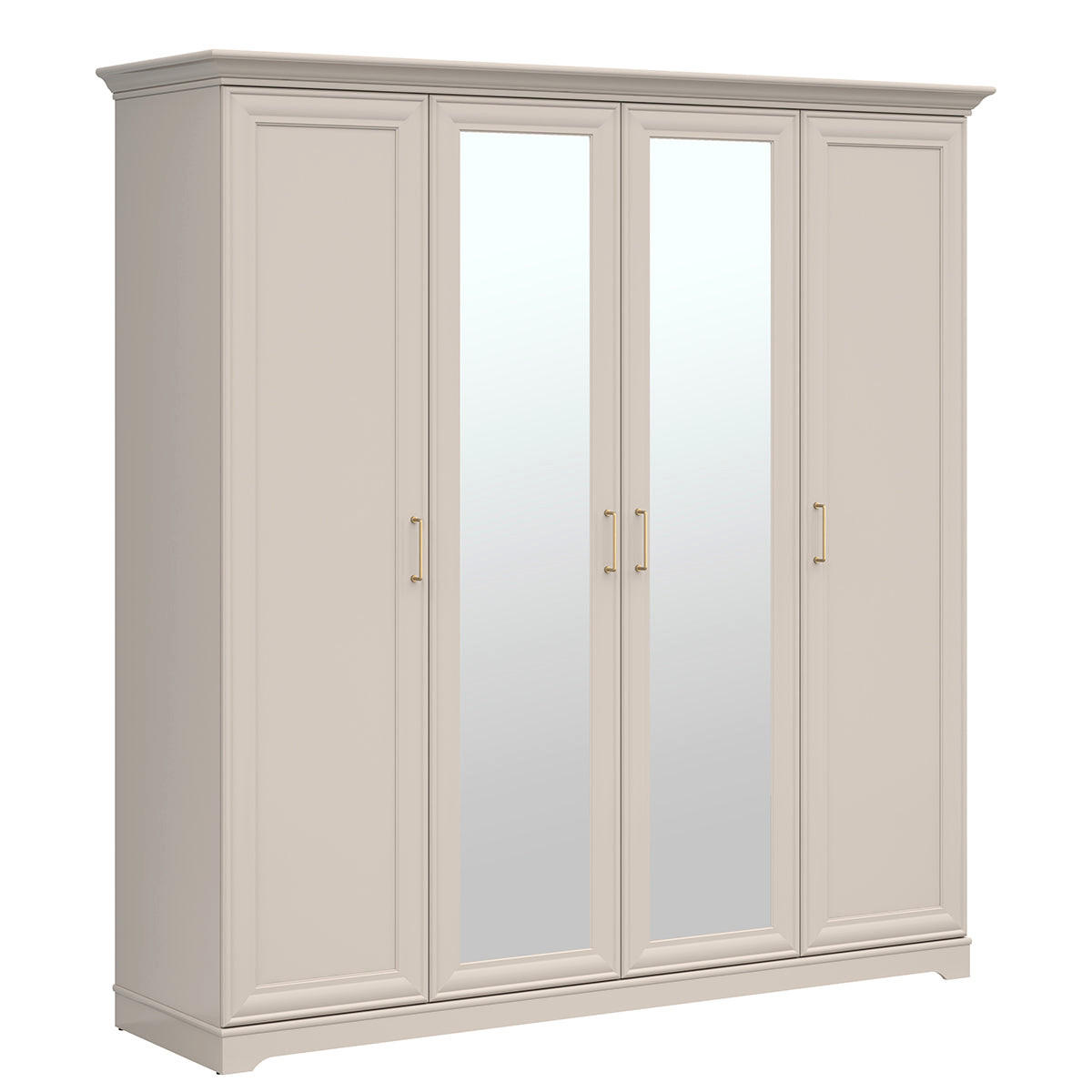 SCHRANK 4 Türen Perle Kaschmir - Beige, Holzwerkstoff (209.5/216/61cm) - Petits-meubles